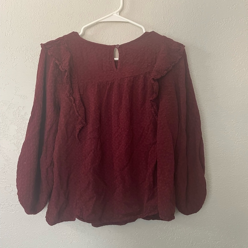 Universal thread maroon peasant top - image 4